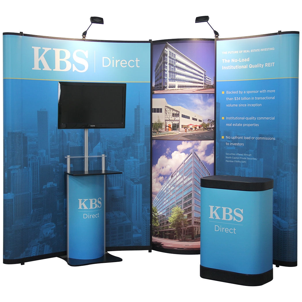 Value 10 ft Pop-Up with Bubble Panel & Monitor Stand