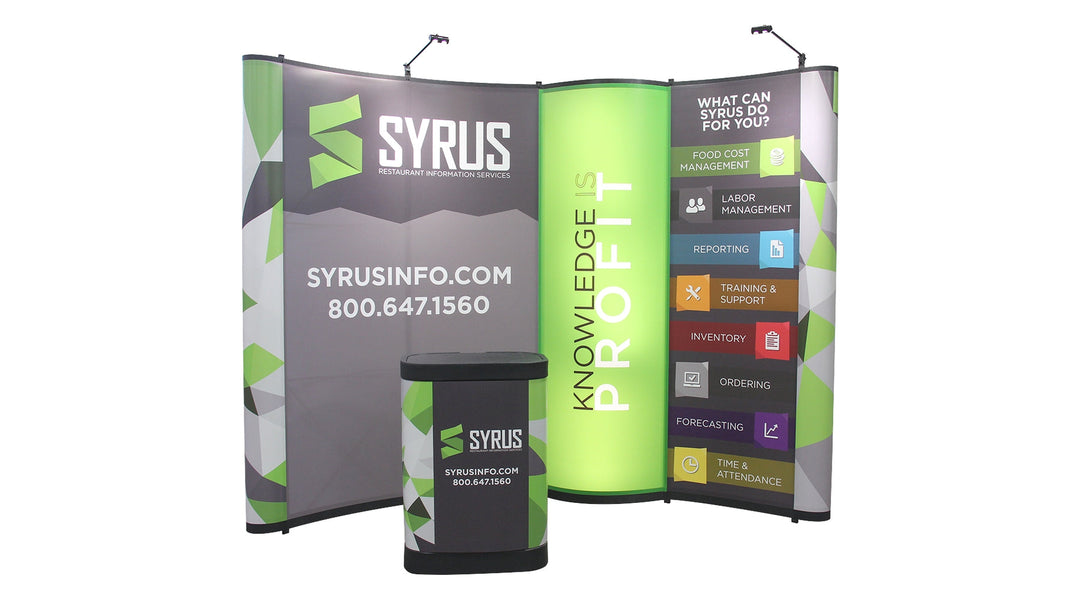 10 ft pop-up display with counter