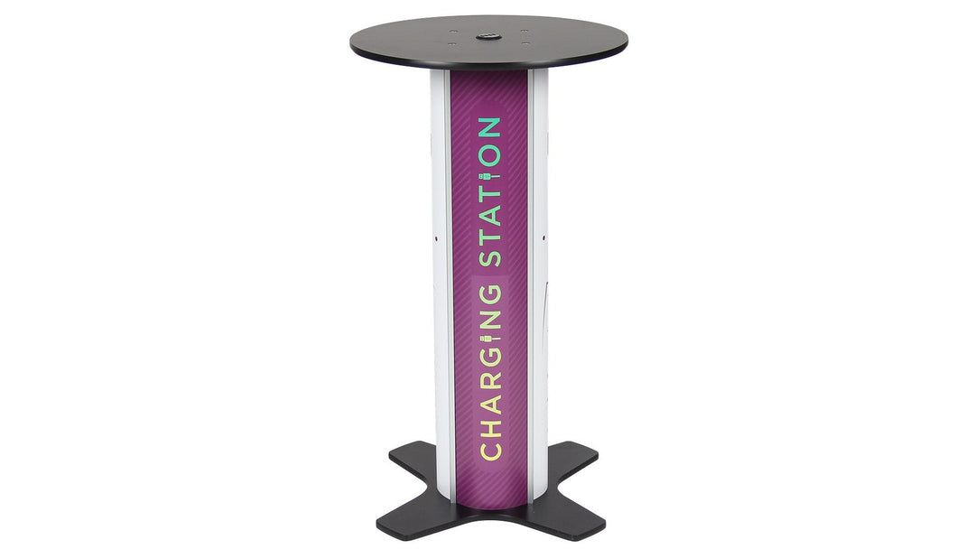 Round Twist Bar Table Charging Station for trade shows