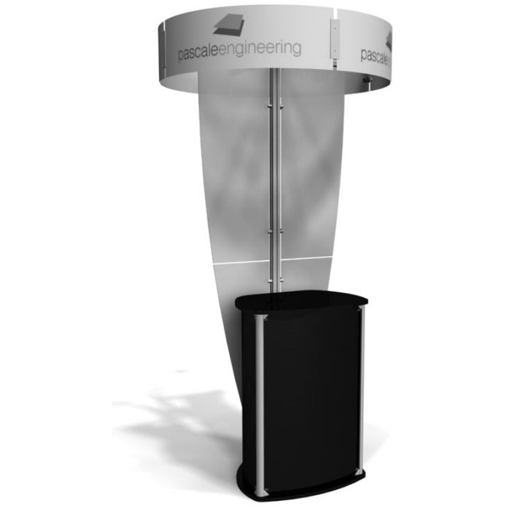 Exhibit Line Kiosk with Halo and Enclosed Counters