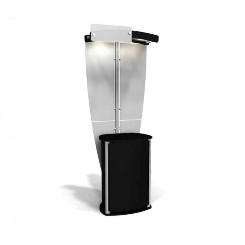 Exhibit Line Kiosk with Curved Two Light Canopy