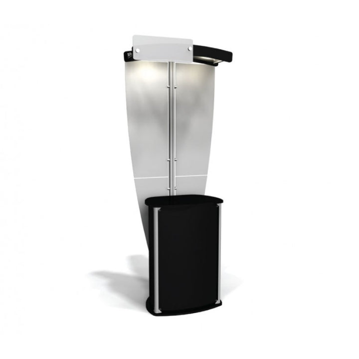 Exhibit Line Kiosk with Curved Two Light Canopy