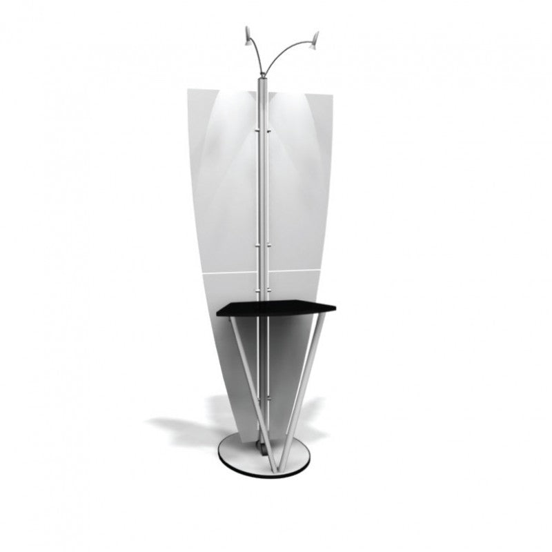 Exhibit Line Kiosk with Two Stem Lights