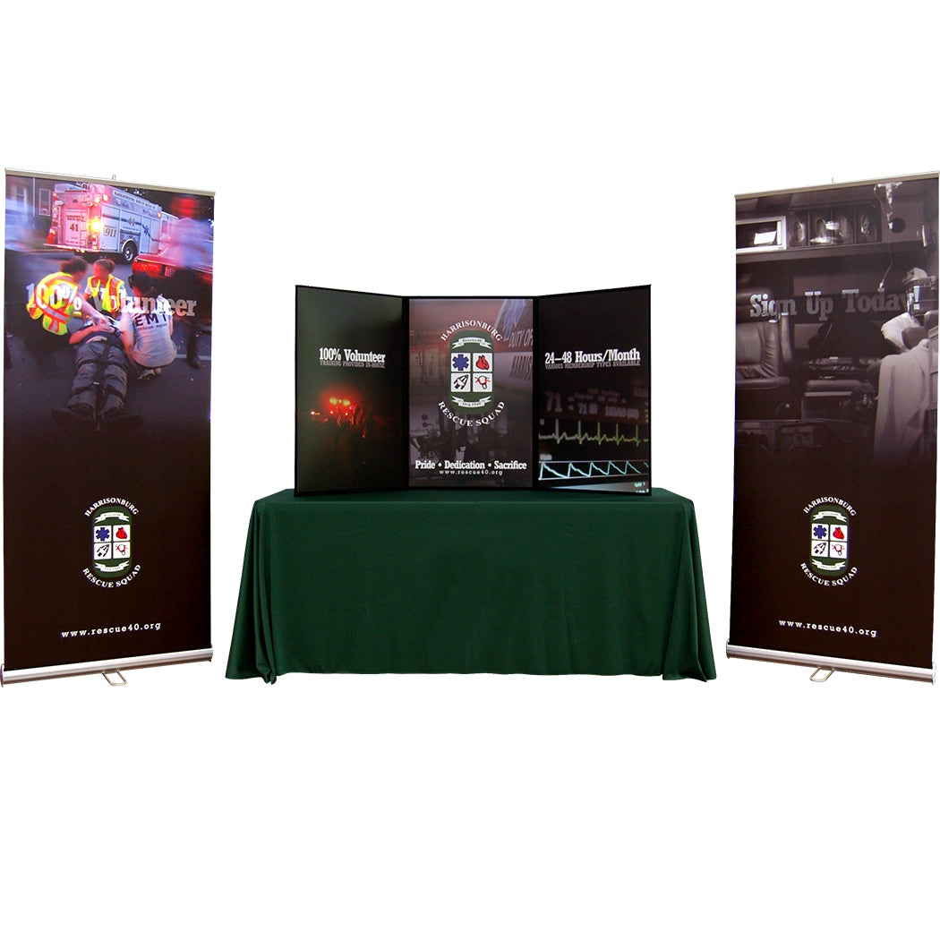 Breeze Medium Tabletop Display with Table Cover and Banner Stands